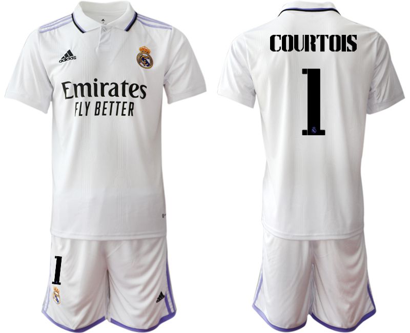 Men 2022-2023 Club Real Madrid home white #1 Soccer Jersey